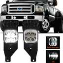 LED Fog Light with Daytime Running Lights - Fog Light Assembly for Ford F250 F350 F450 F550 Super Duty 2005 2006 2007 Driving Fog Lamps Plug & Play 2pcs