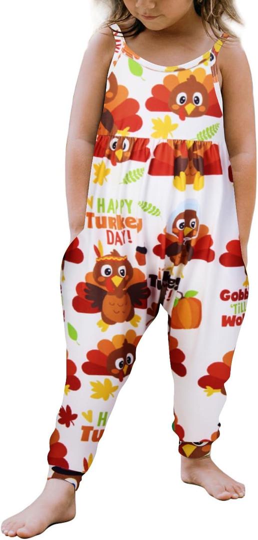 Yousie Toddler Girls Kids Jumpsuit One Piece Floral Dinosaur Playsuit Strap Romper Summer Outfits Clothes (White)