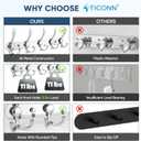 TICONN Wall Mounted Coat Rack, Five Heavy Duty Tri Hooks All Metal Construction for Jacket Coat Hat in Mudroom Entryway (Chrome, 2-Pack)