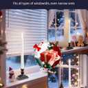 13.2" Window Candles Battery Operated with Remote, Timer, Dimmable, Flicker/Steady Mode, LED 5000K Cool White Christmas Candle Lights for Windows, Indoor Holiday Decor, 4 Pack, Black Holders