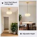 Farmhouse White Lantern Pendant Light,13" White Imitation Silk Lampshade,Adjustable Cord Modern Light Fixture Chandelier for Dining Room Kitchen Island Bedroom Entryway Hallway E26 Base