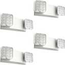 FREELICHT 4 Pack LED Emergency Lights for Business, with Battery Backup, Two Head Adjustable LED Emergency Square Lighting, UL 924 Certified