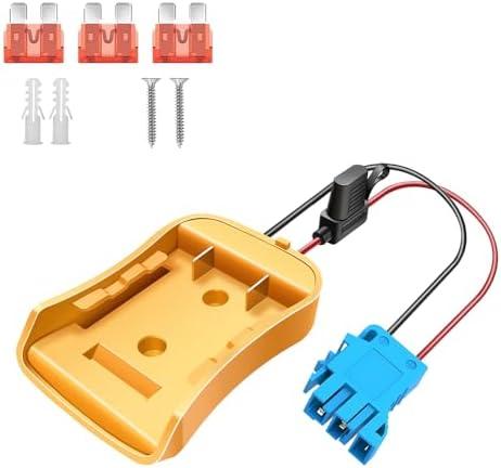 Battery Adapter 20V for Power Wheel Adapter Compatible with Dewalt 20V Battery with Wire Harness Connector Compatible with Peg-Perego Children Ride-on Car, 12AWG Wire with 40A Fuse