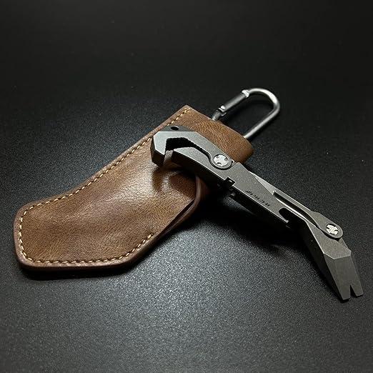 PICHI X2 Titanium 6-In-One EDC Pocket Multitool Multi-Sized Wrench Pry Bar Crowbar Screwdriver Pocket Knife Bottle Opener for Camping Hiking Simple Repair Gift for Men Father (PICHI X2 Package)