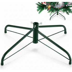 Roowest Folding Christmas Tree Stand Artificial Xmas Tree Base Holder Replacement Metal Tree Base for Artificial Christmas Tree(Green, 20 Inch)