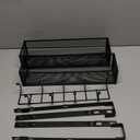 HapiRm Over The Door Hanger with Coat Hooks and 2 Baskets, Rustproof & Waterproof Over The Door Hooks, Storage Organizer for Hats, Bathroom, Kitchen, Bedroom-Black (for 1.76in Doors)