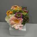 Nearly Natural Mini Artificial Peony Floral Arrangement, Faux Flowers for Table Shelf Decor, Assorted Colors