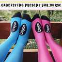 Suhine 12 Pcs Halloween Crayon Socks Bulk Funny Rainbow Thigh High Socks Crayon Group Family Costumes Colorful Striped High Neon Stockings for Adults Women Men