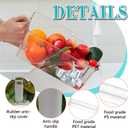 Havawish 2 Set Ice Storage Bin and Flexible Scoop Set Plastic Freezer Bin with Pull out Handle Storage Bucket Clear for Container with Scoop (gray, 10.83 x 7 x 4.33 in, Classic)