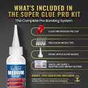 Starbond Medium Super Glue Pro Kit (2 oz)  Strong, Fast, All-Purpose CA Glue (Cyanoacrylate Adhesive)  with Anti-Clog Cap, Precision Tips & Extra Nozzles for Woodworking, Quick Fixes & Hobby Models