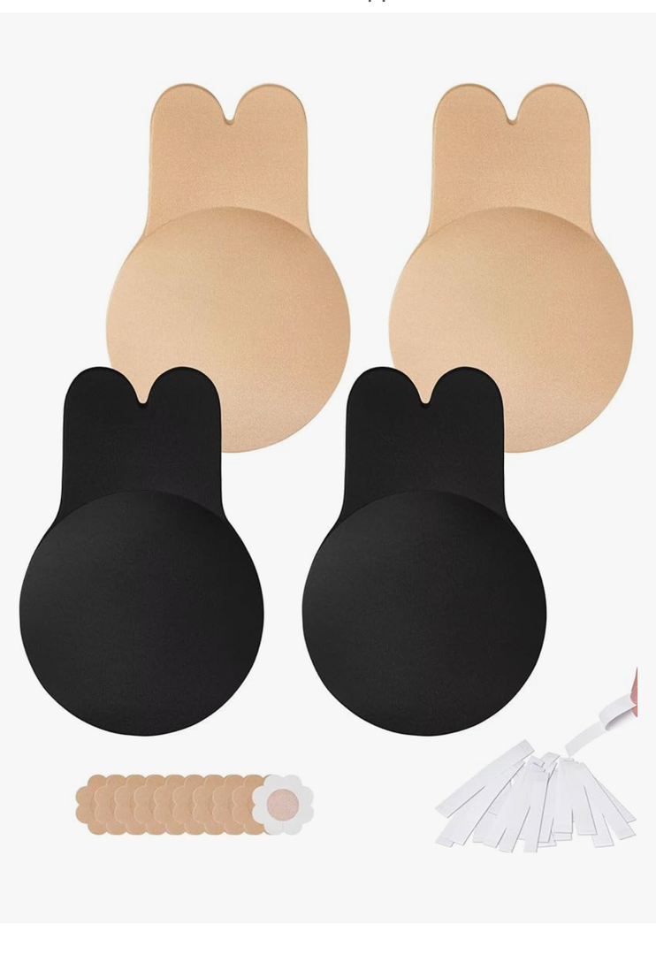 Sticky Bra Push Up 2 Pairs,Adhesive Bras Strapless Backless Bra for Women with Nipple Covers