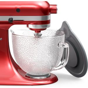 Glass Bowl Compatible With KitchenAid 4.5-5QT Tilt-Head Stand Mixers, Glass Mixing Bowl Replacement with Pour Spout for Kitchen Aid Mixer Accessory, Microwave & Freezer Friendly