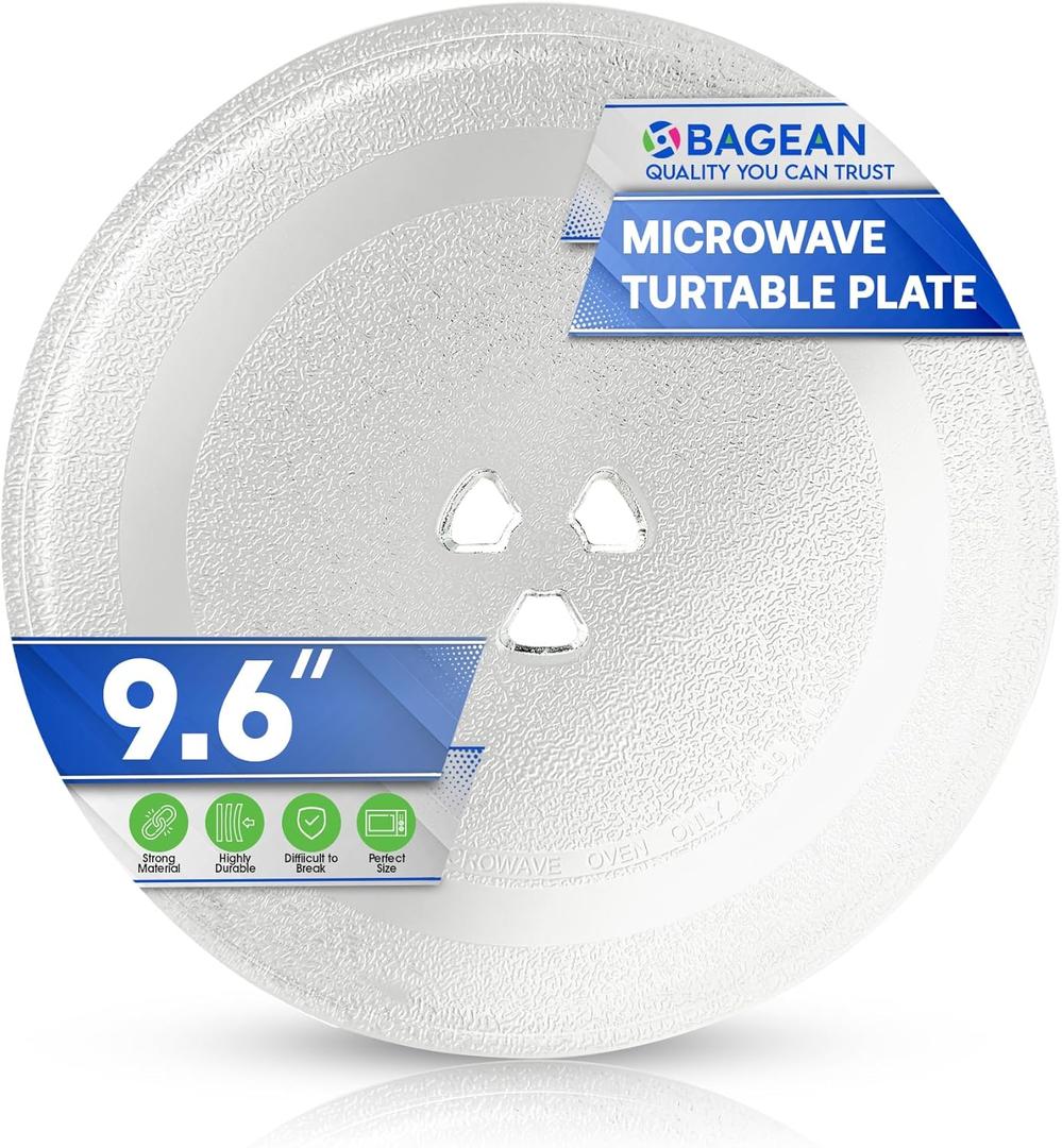 Small Microwave Plate Replacement 9.6 Inch Fits Microwave Glass Turntable From Many Brands - Perfect Fit Oven Microwave Plates Cooking Tray Replaces the Microwave Turntable Plate Round Dish 9 5/8