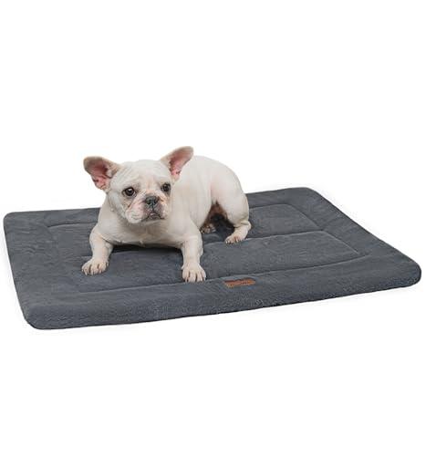 MADE 4 PETS Dog Crate Pad Bed for Medium Dogs, Washable & Reversible, Anti-Slip Kennel Mat for Cozy Sleeping, Soft Fluffy Dog Bed for Indoor & Outdoor Use, 29"x21", Dark Gray