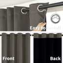 BGment Thermal Insulated 100% Blackout Curtains for Bedroom with Black Liner, Double Layer Full Room Darkening Noise Reducing Grommet Curtain (52 x 72 Inch, Grey, 2 Panels)