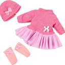 Baby Doll Clothes 14-16 Inch, 3 Sets Stylish Dress, Sweater Costume, Cute Alive 13 Inch Outfit Accessories, Gifts for Little Girls