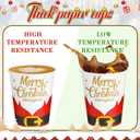 Sliner 120 Pcs Disposable Christmas Coffee Cups Xmas Party 9 oz Paper Cups Santa Elf Snowman Hot Tumbler Winter Holiday Cold and Hot Drink Tumbler for Coffee Tea Juice, Christmas Party Decoration