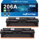 206A Black Toner Cartridges 2 Pack for HP 206A 206X M283fdw M283cdw M255dw | Compatible for HP Color LaserJet Pro MFP M283fdw M283cdw M283fdn M255dw M283 M255 Printer W2110A W2110X High Yield with Chip