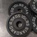 Cast Iron 2-Inch Olympic Weight Plates Set for Strength Training, Barbell Free Weight Plate Set for Weightlifting in Home Gym, Multiple Sizes From 2.5LB to 40LB