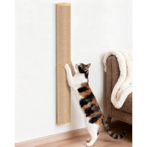 Aechonow 34" Cat Scratching Post on Wall for Large Cats, Wall Mounted Wood Cat Scratcher Furniture for Indoor Cats, Tall and Sturdy Corner Climbing Pole