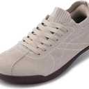 WHITIN Women's Slip On Barefoot Shoes | Suede Wide Toe Box + Zero Drop Walking Sneakers, 7 Wide