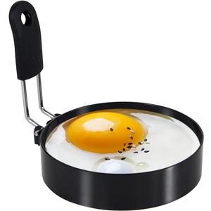 3.5'' Egg Rings with Silicone Handle, Stainless Steel Egg Cooking RingsNonstickFor Frying Eggs and English Muffins Pancake, Egg Mold Shaper For Breakfast