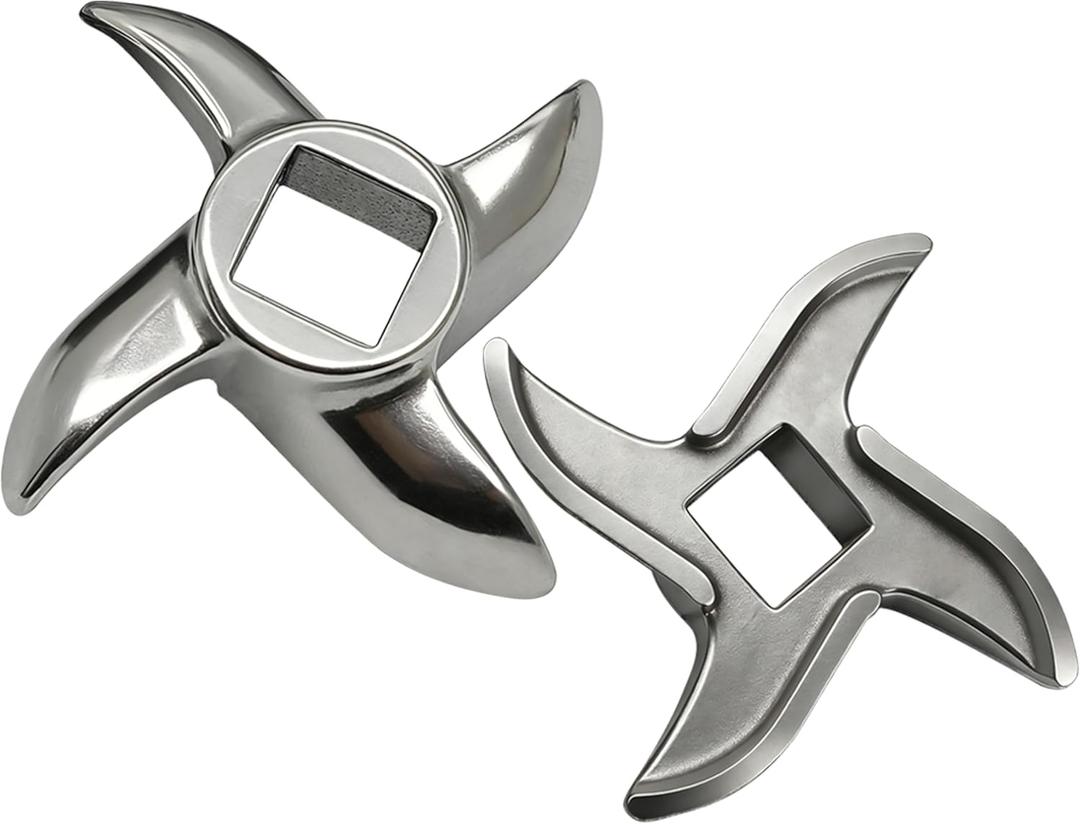 #8 Meat Grinder Blade Stainless Steel Knife Cutter Replacement Parts 2 Pack 