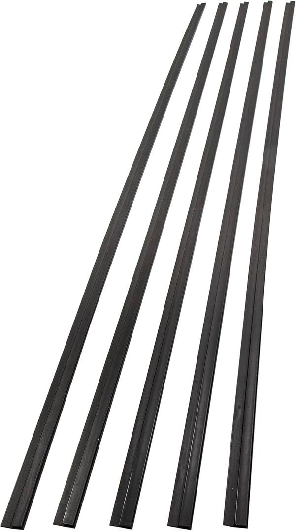 FASDE 47 in. Decorative Vinyl J Trim in Matte Black (5 Pack) (0.75 x 0.19 inches)