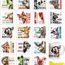 Peacoblue 18 Sheets Rub on Transfers for Crafts, Peeking Out Animal 3.6"x3.9" UV DTF Cup Wraps Waterproof Rub on Cold Transfers Stickers for Wood Glass Metal Cup Tumblers Mirrors Mugs Home Decor