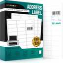Address Labels 1x2-5/8 Stikcer Paper 30-UP 250 Sheets for Laser/Inkjet Printer Matte 7500 White Blank Printable Labels on 8.5x11 Inch for Mailing, Shipping, and Organizing