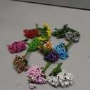 144pcs Artificial Mini Flower Stamen Pistil and Soft Stem,20mm Tiny Berry for DIY Wedding Make Bridal Hair Clips,Cake Top,Wrist Corsage Boutonniere,Candle Rings Wreath Bracelet Flower (Multicolor)