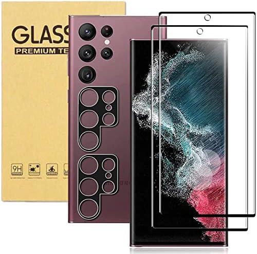 XDesign [2+2 Pack Galaxy S22 Ultra Screen Protector, 9H Tempered Glass Scratch Resistant, Ultrasonic Fingerprint Support, For Samsung Galaxy S22 Ultra 5G 6.8 Inch Glass Screen Protector