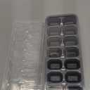 Ice Cube Tray 4 Pack, Easy-Release & Flexible 56 pcs Silicone Ice Cube Trays with Spill-Resistant Removable Lid, Stackable Ice Trays with Covers for Freezer, Cocktail (Black Gray)