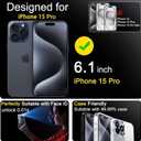 3 x Ferilinso 3 Pack Screen Protector for iPhone 15 Pro with 3 Pack Tempered Glass Camera Lens Protector Phone Case Friendly Ultra Accessories Protector de Pantalla for Apple iPhone 15 Pro