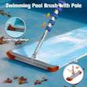26FT Reach 18" Telescopic Pool Brush, Dual Lock for Pool Cleaning