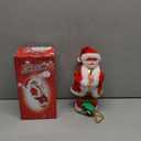Electric Climbing Santa Claus with 3 Modes (Silent/Musical/Pause) Animated Up-Down Rope Climbing Movement for Christmas Indoor Decorations