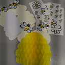 4 Pieces Honey Bee Centerpieces Honeycomb Decorations Yellow Bee Honeycomb Table Centerpieces with Sunflower Stickers for Bee Day Gender Reveal Birthday Party Decoration