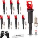 Set of 8 Upgraded Ignition Coil Park and Spark Plugs Compatible with BMW 135i 135is 335i 435i 535i 640i 740i 740Li M235i X1 X3 X5 X6 3.0L 4.4L Replaces UF592