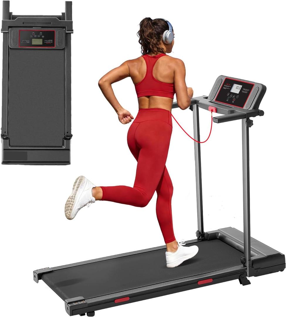 MCRG Walking Pad with Handle Bar, 3.5HP Electric Running Walking Pad Treadmill with Handles, 0.6-10.0MPH Portable Small Treadmill with Handle Bar for Home Small, 400 LBS Capacity