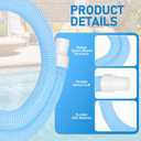 2 Pack 1.2559in EVA Pool Professional Hoses with 2026 Upgrade Flexible Tube Head and 4 Metal Clamps for Above Ground Pools Pump Replacement Hose Pool Supply for Heavy Duty Hose (Transparent Blue)