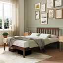 Novilla 12 Inch Full Size Bed Frame Solid Wooden Full Bed Frames with Classic Headboard Wood BedFrame Foundation, No Box Spring Needed, Easy Assembly, Walnut