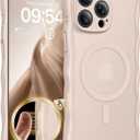 TAURI Magnetic for iPhone 16 Pro Max Case, Cute Wavy Design [Full Camera Protection] [Compatible with Magsafe] Anti-Slip Translucent Matte Case for iPhone 16 Pro Max for Women Girls, Desert