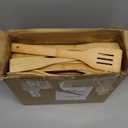72 Pcs Bamboo Spatula Wooden Kitchen Utensil Bulk 12''wood Spoon Spatula for Cooking with Ribbon Bridal Baby Shower Game Prize Wedding Party Favors Housewarming Gift (Various Style)