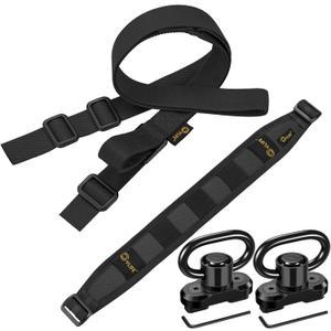 CVLIFE Two Point Sling Upgrade Wide Padded Sling with Removable Sling Swivels Quick Adjust Traditional Sling Length Adjustable for Outdoor Activities (Black)