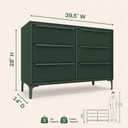 tinge Naima 6-Drawer Premium Fabric Dresser for Bedroom, Waterproof, Green, 14"D x 39.5"W x 28"H