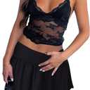Hafailia Women's Foldover Skort Low Rise Y2k Pleated Mini Skirt Black XS (Black, XS)