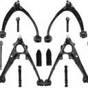 12pcs Front Suspension Upper Lower Control Arm Sway Bar Link Tie Rod Boot Replacement for 2007-14 Chevy Tahoe Silverado 1500 GMC Sierra 1500 Yukon XL1500 Suburban 1500 Avalanche Escalade