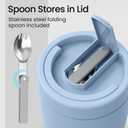 HOMEKOL Thermo for Hot Food Soup: 40.5 oz Insulated Lunch Container for Adults, Stainless Steel Thermal Jar with 12oz Inner Jar, Wide Mouth Leakproof Easy-Open Lid with Foldable Spoon & Handle, Blue