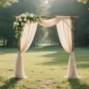 MLMW Chiffon Fabric Sheer Fabric by The Yard 10 Yards 60" Wide Champagne Wedding Arch Draping Fabric Sheer Material for Party Backdrop Arch Ceiling Decor