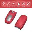 TANGSEN Smart Key Fob Case Red Metal Luster TPU Protective Cover Compatible with Audi A4 A5 A6 A7 A8 W12 Q5 Hybrid R8 RS5 RS7 S4 S5 S6 S7 S8 SQ5 3 4 Button Keyless Entry Remote Control Accessories